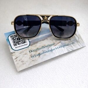 🆕Chic black gold luxurious aviator sunglasses